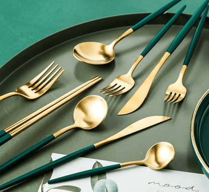 Hight Quality Polished Cutlery Set (24 pcs)(Black) - DMC Wholesale