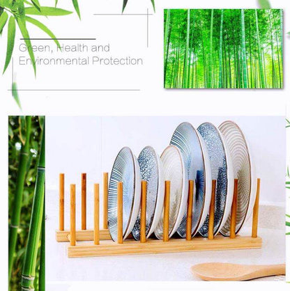 Wooden Plate Rack (8 Slots) - DMC Wholesale