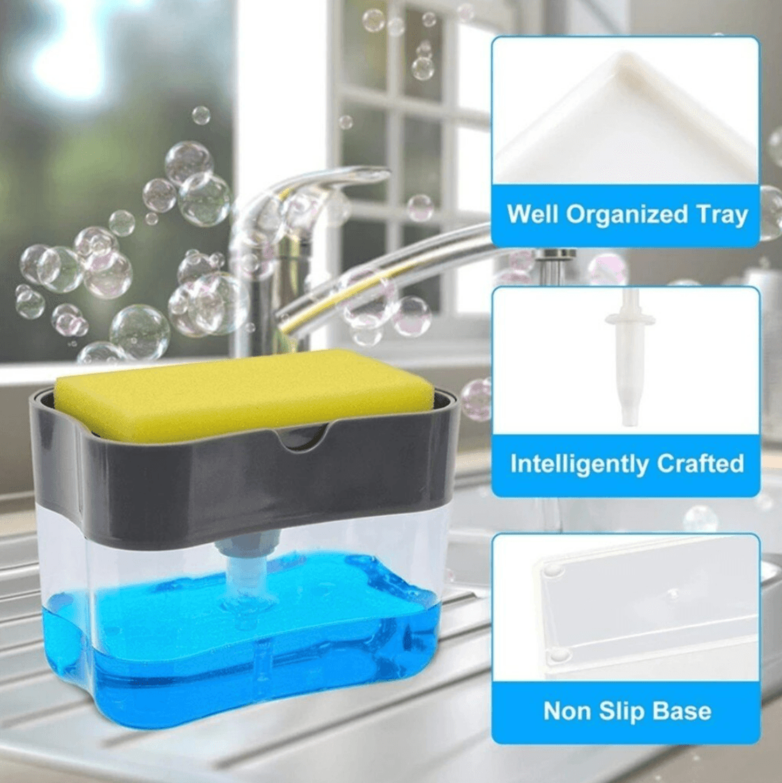 Soap Dispenser and Sponge Caddy - DMC Wholesale