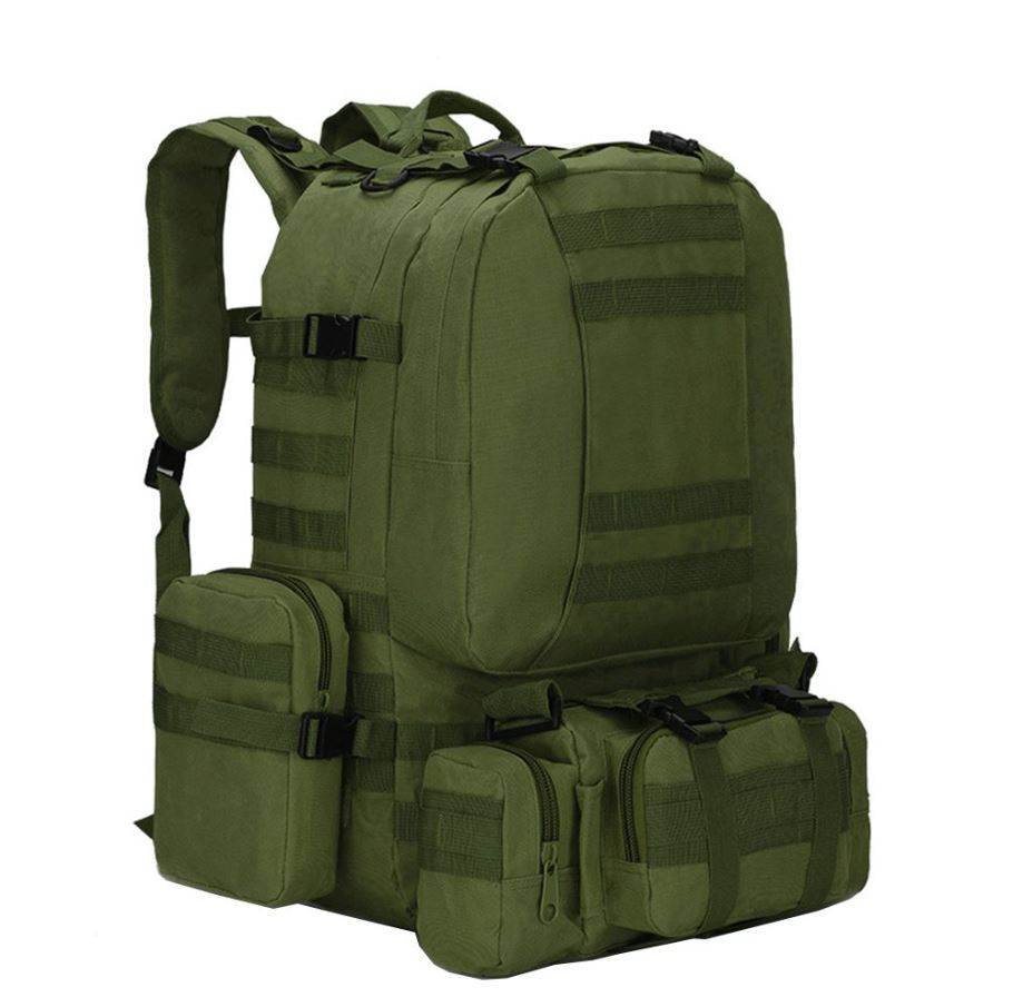 Travel Camping Bag With Three Molle Bags (Green) - DMC Wholesale
