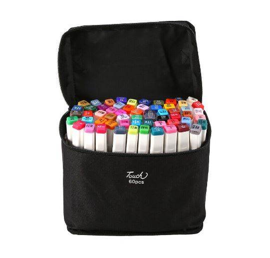 Coloured Dual Marker And Highlighter Pen Set (60 pcs) - DMC Wholesale