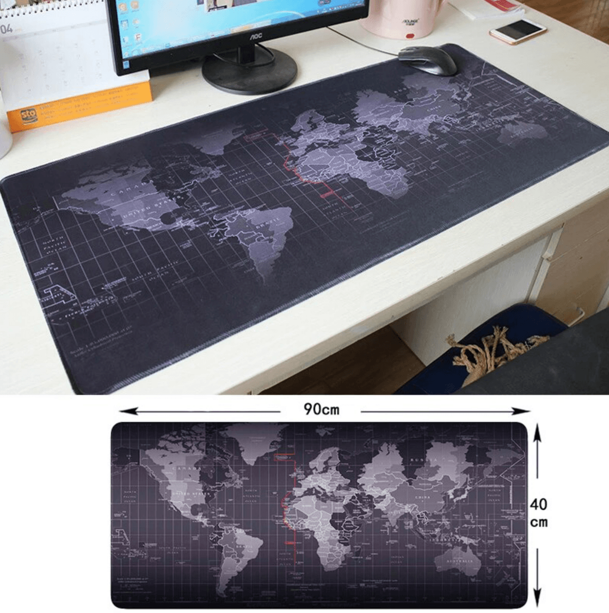 Large Anti-Slip World Map Mouse Pad - DMC Wholesale