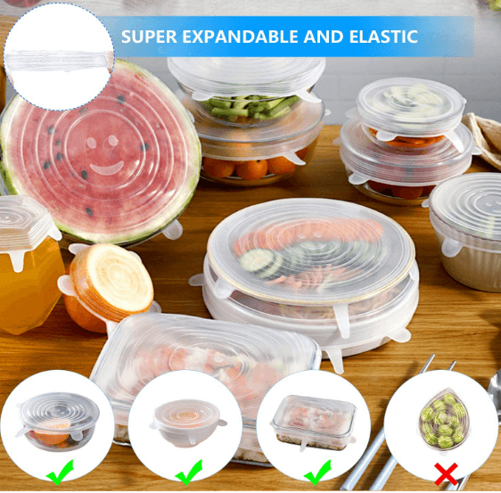 Reusable Stretch Silicone Lids (6 pcs) - DMC Wholesale