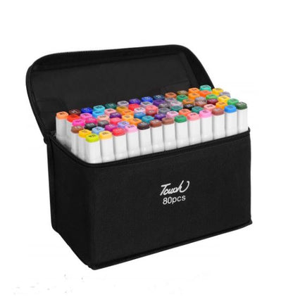 Coloured Dual Marker And Highlighter Pen Set (80cs)