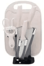 Kitchen Knife Set with Cutting Board (7 pcs)(Red) - DMC Wholesale