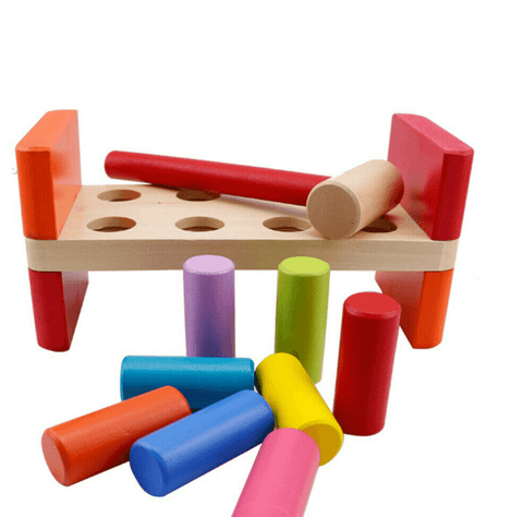 Wooden Pounding Bench Toy Set - Alt View