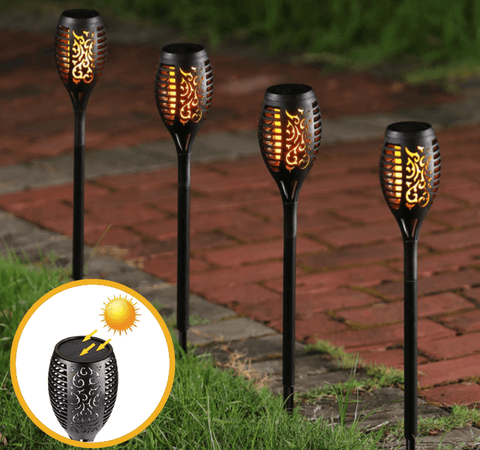 Solar Garden Flame Torch Light (4 pcs) - Alt View