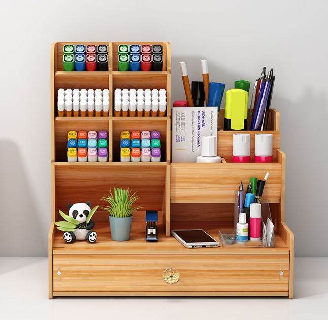 Wooden Stationery Desktop Organizer - DMC Wholesale