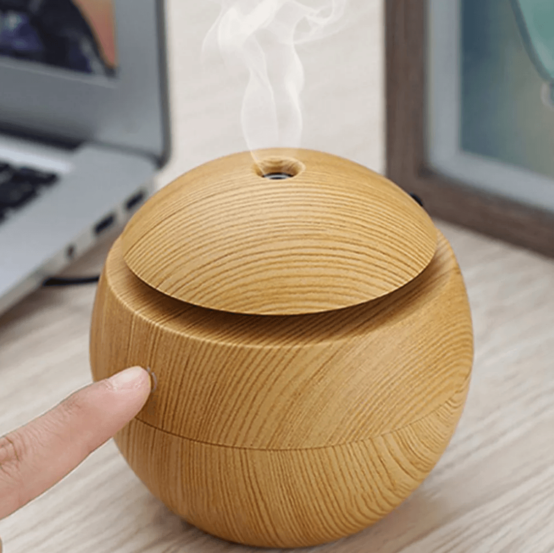 Mini Round LED Ultrasonic Aroma Humidifier (130ml) - DMC Wholesale