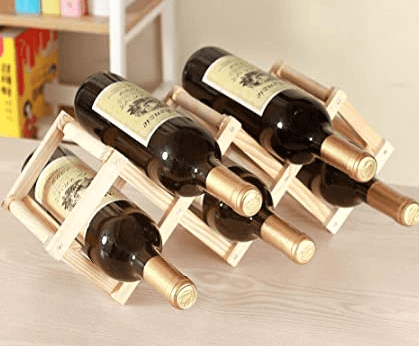 Foldable Wood Diamond-Shaped Wine Rack (5 Bottle) - Alt View