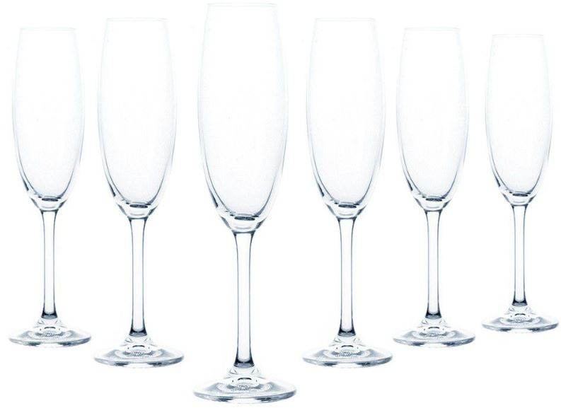 Champagne Glasses (Clear)(6 pcs) - DMC Wholesale