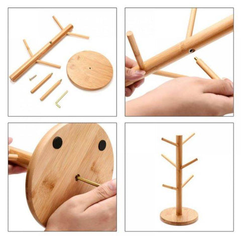 Wooden Mug Holder (17x17x75cm) - Alt View