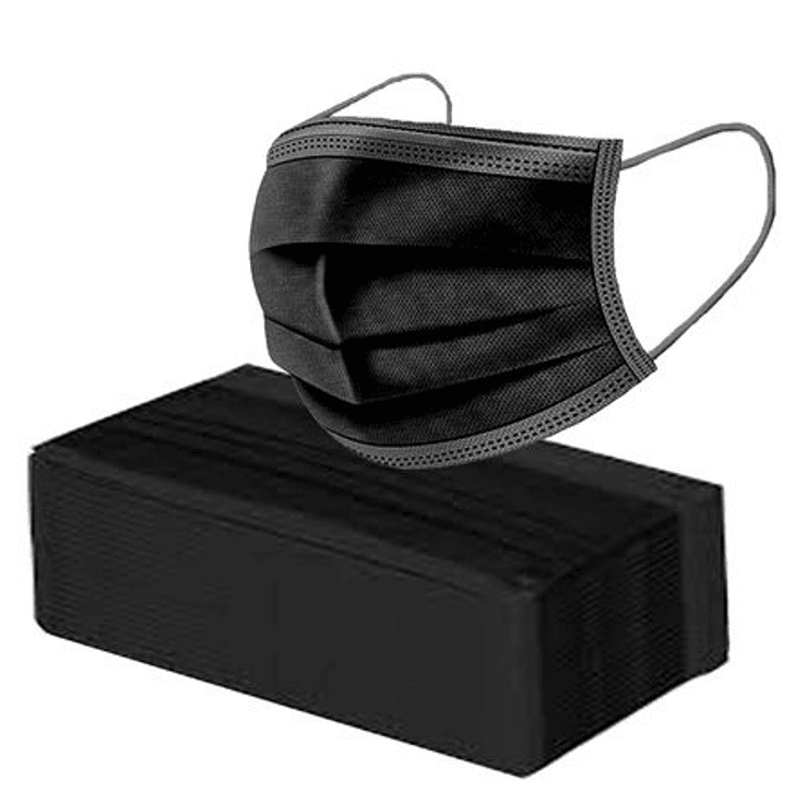 Disposable Black Face Masks (3-Ply)(50 pcs) - DMC Wholesale