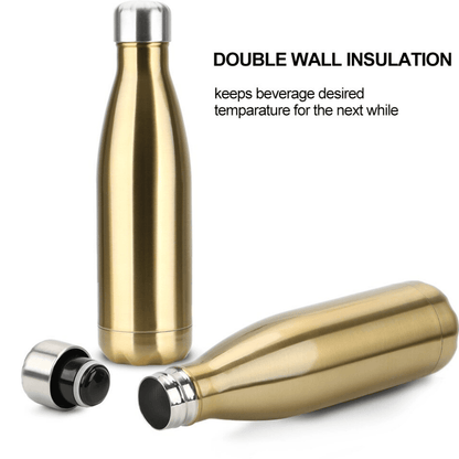 Double Wall Vacuum Insulated Stainless Steel Bottle (750ml)(Black) - DMC Wholesale