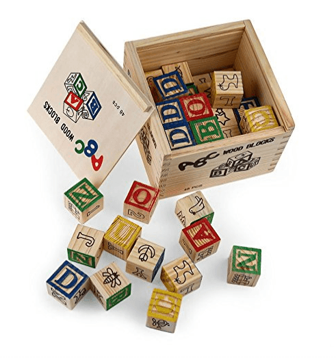 Education Wooden ABC Blocks in Box (48 pcs) - DMC Wholesale