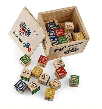 Education Wooden ABC Blocks in Box (48 pcs) - DMC Wholesale
