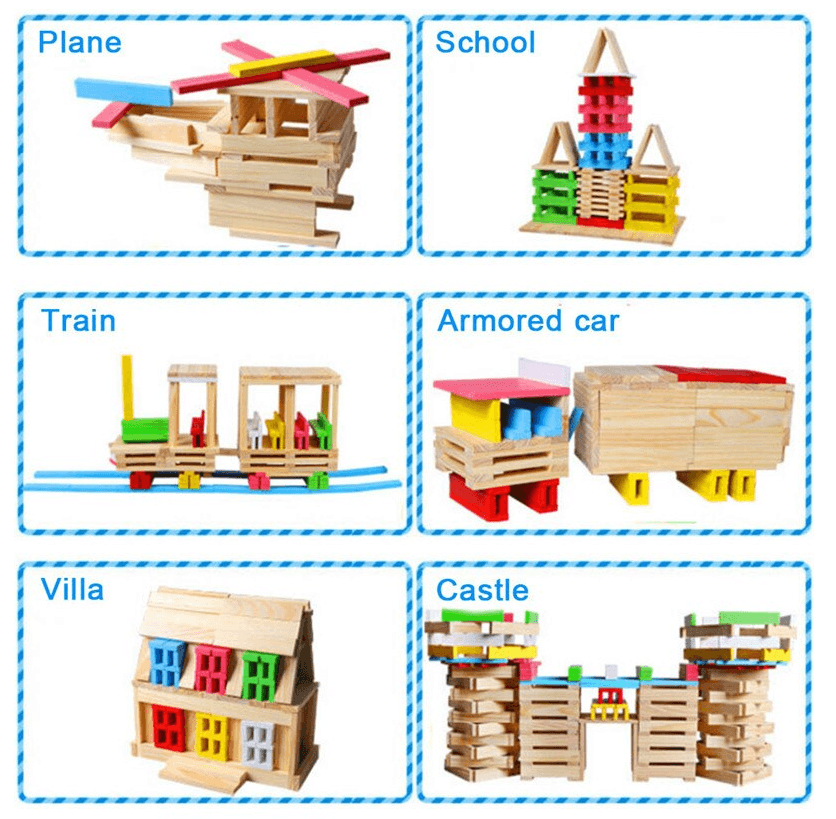 Wooden Model Building Blocks (150 pcs) - DMC Wholesale