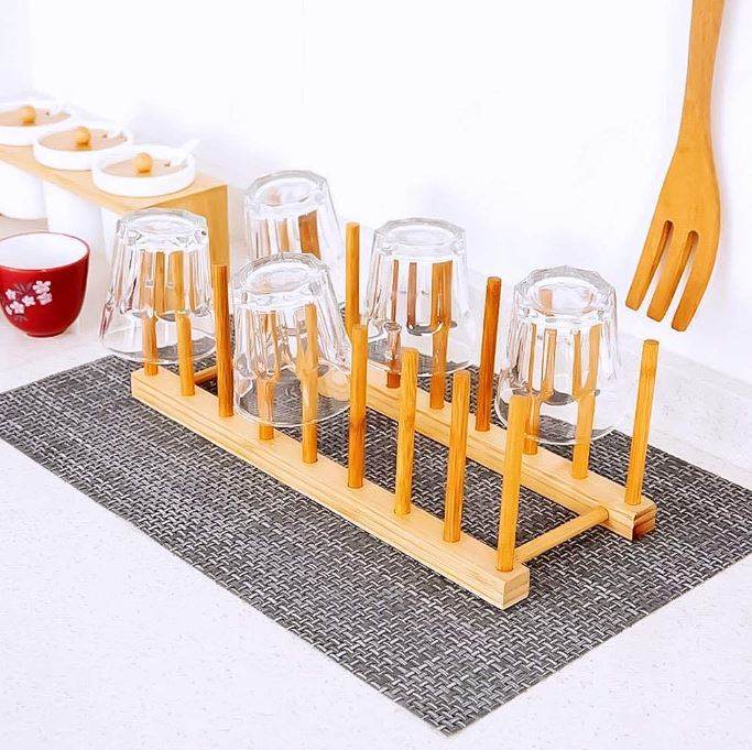 Wooden Plate Rack (8 Slots) - DMC Wholesale