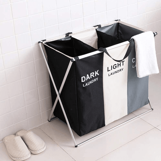 Foldable Sorting Laundry Basket (3 Compartment) - DMC Wholesale