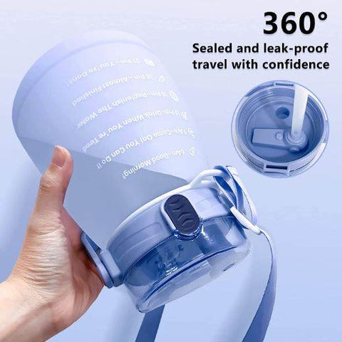 Cute Water Bottles with Straw (1.1L) - Alt View