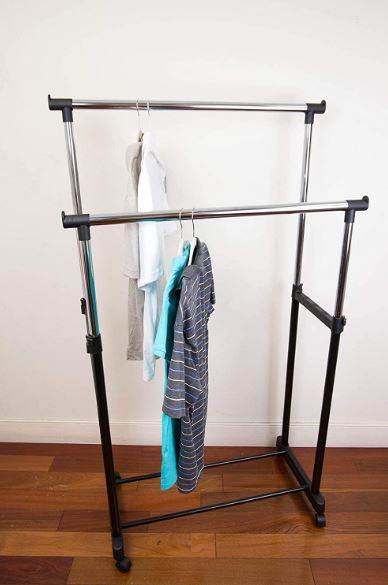Double Hanging Garment Rack - DMC Wholesale
