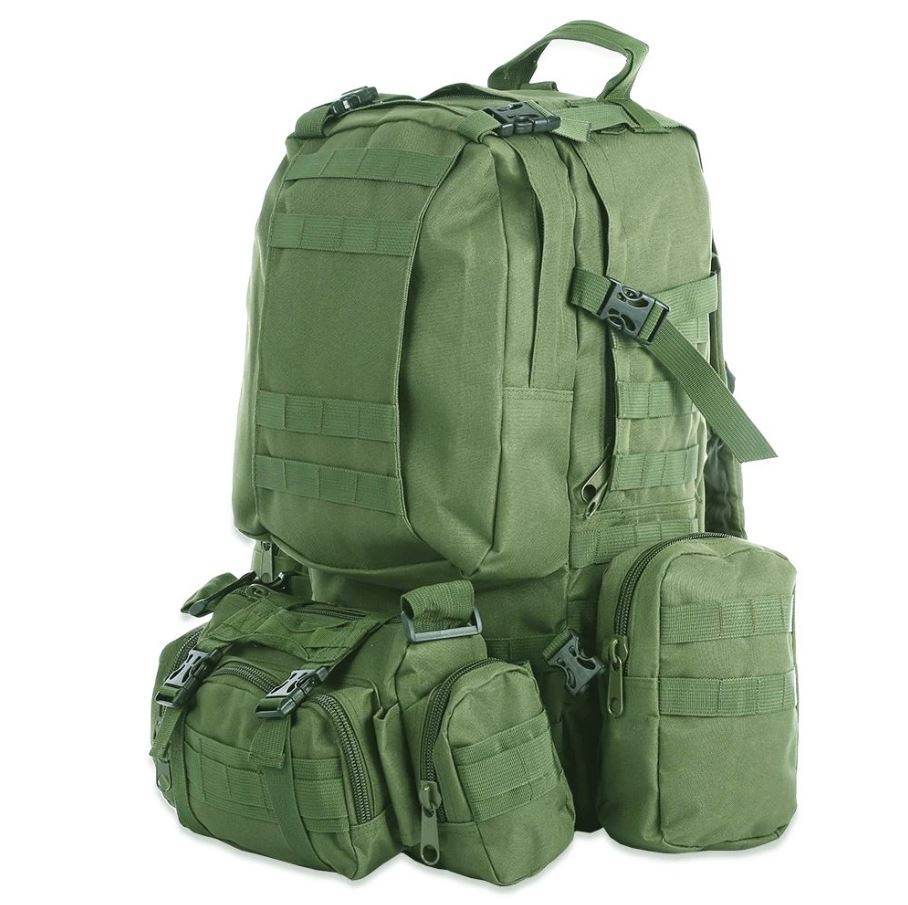 Travel Camping Bag With Three Molle Bags (Green) - DMC Wholesale