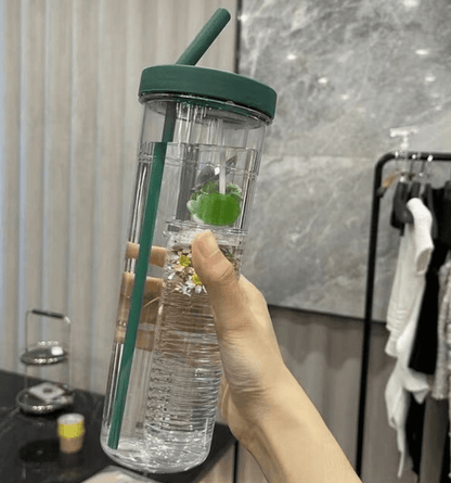 Transparent Straw Cup (700ml) - DMC Wholesale
