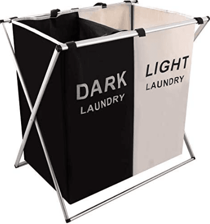 Foldable Sorting Laundry Basket (2 Compartment) - DMC Wholesale