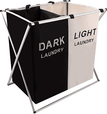 Foldable Sorting Laundry Basket (2 Compartment) - DMC Wholesale