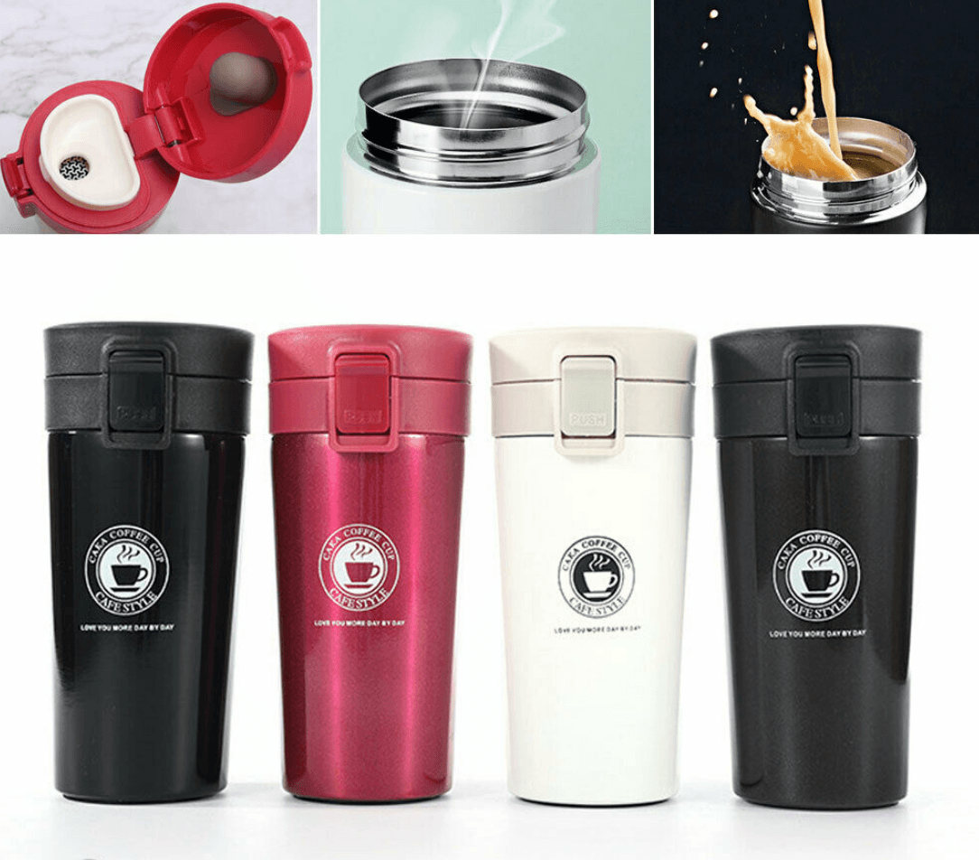 Double Wall Vacuum Insulated Travel Coffee Cup (380ml) - DMC Wholesale