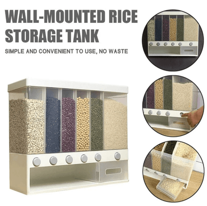 6in1 Wall Mounted Dry Food And Cereal Dispenser - DMC Wholesale