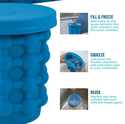 2in1 Magic Silicone Ice Cube Bucket Genie - DMC Wholesale
