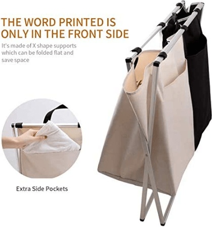 Foldable Sorting Laundry Basket (2 Compartment) - DMC Wholesale