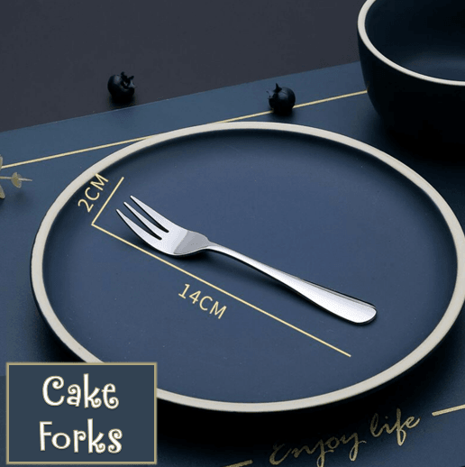Stainless Steel Cake Fork Set (6 pcs) - DMC Wholesale