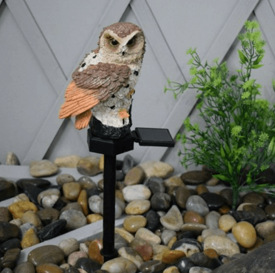 Owl Shape Light LED Solar Garden Light (White) - DMC Wholesale