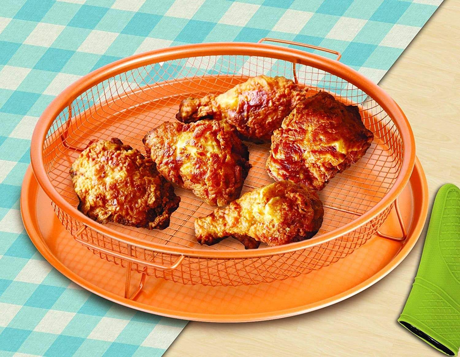 Round Copper Chef Crisper Over Fryer - DMC Wholesale