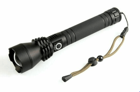 Chargeable Tactical Zoom Waterproof Aluminium Torch - 3X Light Modes - Alt View