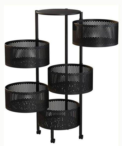 Round Rotating Layered Shelf Storage Rack (5 Tier) - DMC Wholesale