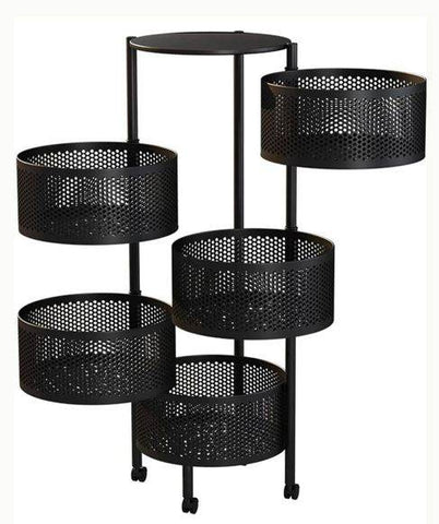 Round Rotating Layered Shelf Storage Rack (5 Tier) - Alt View